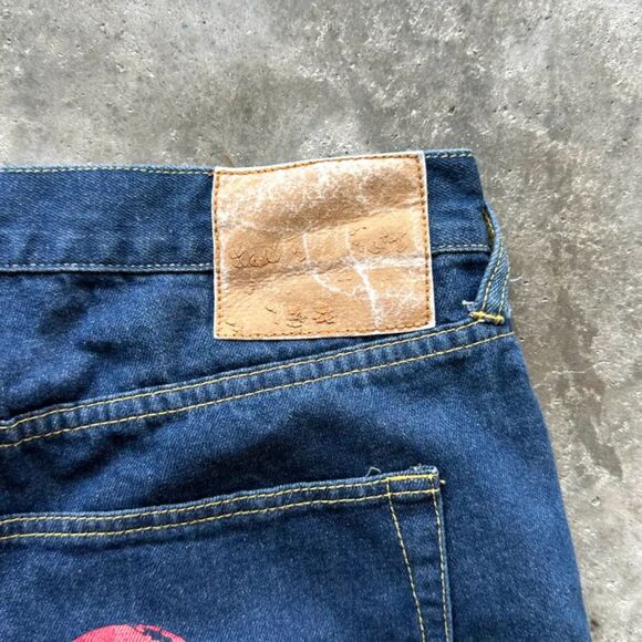 Vintage Evisu Genes Daicock 05 Denim Jeans Size 35x26 - Picture 3 of 7